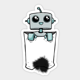 Pocket-Bot (with oil stain) Sticker